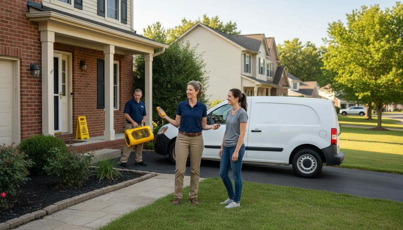 Residential water damage restoration in Golf, IL